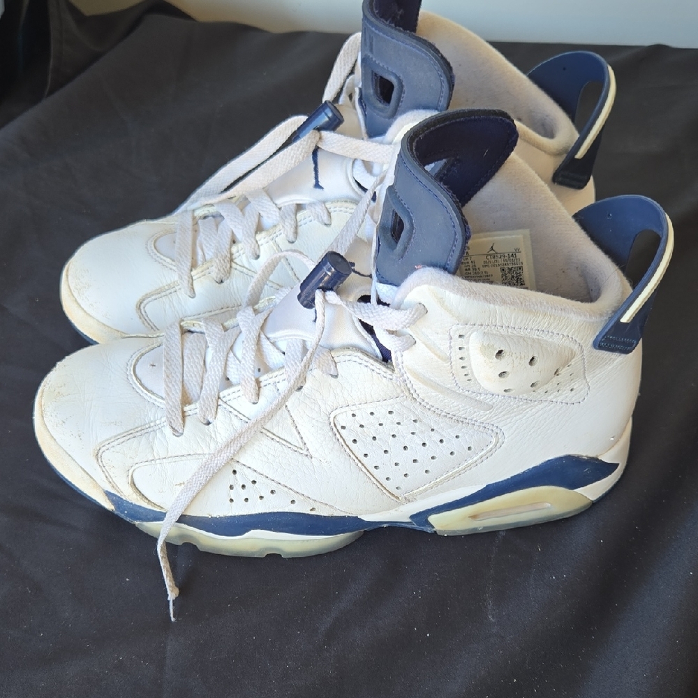 Nike White and Blue High-Top Sneakers